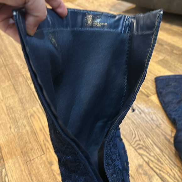 Anika Blue Floral Lace Boots Size 6.5 - Picture 8 of 11